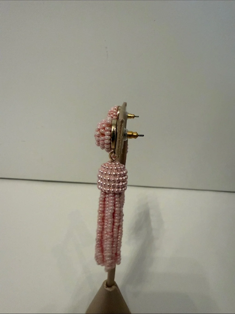 J. CREW EARRINGS PINK SEED BEADS STRANDS POST PIERCED DANGLE